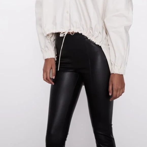 Zara Faux Leather Leggings - Picture 6 of 7